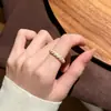 Anillo Retorcido de Esmalte Estilo Francés para Mujer, Nuevo Anillo Abierto Simple y de Lujo Ligero, Estilo de Nicho, Elegante para el Trabajo, Anillo Versátil y Único