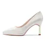1026-1 Zapatos de Tacón Alto de Plataforma Impermeables con Punta Fina para Mujer Charol Color Nude Tacón de Aguja Moda Zapatos Individuales Zapatos para Ir al Trabajo Citas Banquetes