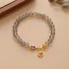 Pulseira de Ágata Cinza Natural Feminina Design Exquisito Senso de Estilo Marca da Sorte Pingente Corda Original Elaine com Contas Joias de Luxo Leve