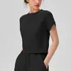 Nova Camiseta Esportiva Casual para Mulheres Primavera e Verão, Gola Redonda, Solta, Respirável, Manga Curta para Fitness Corrida, Top de Yoga Nude