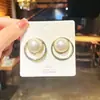 Pendientes de Perla Estilo Minimalista Retro Pendientes de Aro Geométricos Coreanos para Mujer Accesorios para Orejas Simples y Elegantes