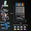 Bolígrafo de doble línea Amazon transfronterizo color pluma de escritura a mano pluma metálica pluma de contorno marcador fluorescente de 36 colores para pintar a mano