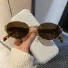 Gafas de Sol Metálicas de Moda con Montura Ovalada Gafas de Sol con Montura Ojo de Gato de Alto Sentido Populares en Internet Fotografía Callejera Gafas de Sol Retro