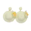 Nuevos Pendientes de Malla de Paja Hechos a Mano para Mujer, Colgantes de Oreja con Bloques de Color, Lujo Ligero, Diseño de Nicho de Alta Gama, Accesorios Elegantes