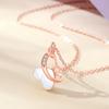 Collar Original Mariposa Luz de Luna para Mujer Plata Esterlina Lujo Ligero Estilo Coreano Verano de Alta Gama ins Cadena Clavícula Collar Nácar Blanco