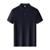 Polo 40S210G de algodão puro mercerizado, liso e brilhante, de manga curta, com gola e logo estampado, unissex, business casual