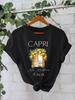 Camiseta de algodón puro de verano europeo y americano, manga corta, cuello redondo, comercio exterior transfronterizo, camiseta estampada con patrón americano, fábrica de comercio exterior femenina