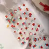 Novos Adesivos de Unha Florais Vermelhos Retrô da Sky São um Sucesso de Vendas Novos Adesivos de Unha Adesivos Florais Laranja-Vermelhos Estilo Nacional Chinês