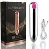 Vibrador Bala de 10 Frecuencias Recargable por USB, Huevo Vibrador, Varilla Vibradora, Masajeador de Tapón Anal, Juguete Sexual Vibratorio Inalámbrico