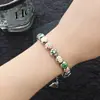 Pulseira Flor Sorvete Banhada a Prata 925 Estilo Coreano para Meninas, Joia Redonda Esmaltada Arco-Íris Doce e Fashion de Alta Qualidade