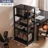 Rack de armazenamento de mesa de computador Piso Multi-Camada Carrinho de Ferro Forjado Rack de Armazenamento Móvel Armário de Armazenamento de Documentos de Escritório