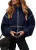 Comercio Exterior Europeo y Americano Ropa Femenina Transfronteriza, Artículo Más Vendido en Amazon, Abrigo Cálido de Felpa con Cremallera Bloque de Color de Lana de Cordero Otoño e Invierno