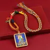 Pingente Thangka Dourado Meio Pintado à Mão em Liga de Xizang Oito Santos Padroeiros Doze Animais do Zodíaco Thangka de Buda Cartão de Buda Pendente