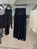 DestacadoYuran 26 Nueva Colección de Principios de Otoño: Conjunto de punto con top de manga larga asimétrico en modal y falda larga plisada