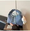 2025 Nova Bolsa de Mão Transfronteiriça com Laço Texturizada para Axila Feminina Outono e Inverno Floresta Fofa Bolsa de Ombro Bolsa Transversal Casual