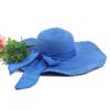 Sombrero de Paja de Ala Ancha con Lazo Estilo Coreano Moda Verano Playa Sombrero para el Sol al Aire Libre Sombrero Fresco
