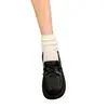 Mocasines de mujer con suela gruesa y lazo, colección otoño 2026, zapatos slip-on versátiles de estilo británico, zapatos pequeños de cuero Mary Jane JK