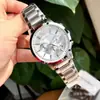 Atacado do Fabricante Relógio de Pulso Quartz Multifuncional Estilo Ponteiro Três Olhos para Negócios com Pulseira de Aço Inoxidável para Homens