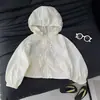 Roupas de Proteção Solar para Meninas 2026 Novo Estilo Jaqueta Casaco de Proteção Solar Infantil Branco Estiloso Tendência Roupa para Esportes ao Ar Livre para Meninas