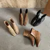 Encuentro de Primera Temporada Suela Blanda Punta Aguda Retro Botas Vaqueras Western Apiladas para Mujer Otoño/Invierno 2026 Botas Martin Versátiles Ajustadas