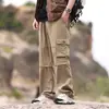 Pantalones de Trabajo Funcionales para Hombre de Seda de Hielo Elástica de Secado Rápido para Exteriores, Pantalones Largos Rectos Holgados, Pantalones Desmontables para Senderismo y Montañismo