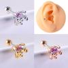 Pendientes de moda con forma de llave y alas de ángel, con cadena, taladro, dientes externos, tornillos y clavos para las orejas.
