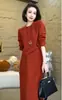 Moda feminina da moda outono e inverno estilo coreano, conjunto versátil estiloso, conjunto de duas peças de algodão moderno com manga longa que afina a silhueta