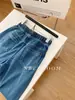 Jeans Lavado de Algodão 54% Estilo Japonês com Caimento Cintura Alta para Mulheres Calças Casuais Largas de Perna Larga Estilo Retro Scimitar Verão e Outono 2025