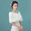Chal de Boda Invierno Cálido Abrigo Capa para Mujer Piel Sintética de Zorro Novia Vestido de Boda Engrosado Moderno Versátil