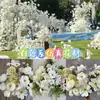 Flores de Casamento Brancas Simulação Flores de Casamento Arranjo de Cena Flores Artificiais Paisagismo Flores de Fileira no Chão Decoração Suave Arte Floral Arranjo de Flores Rosas