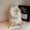 Mochila de Algodón de Gran Capacidad para Mujer 2025 Nuevo Estilo Simple Moda Casual Bolso Escolar Mochila Popular de Estilo Nicho