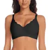 Sujetadores Inalámbricos Sin Costuras para Mujer Sin Varilla Push Up de Soporte Cobertura Total Bralette Comodidad Festoneado Sujetador Camiseta