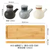 Pote Grande para Vinagre Garrafa de Óleo para Restaurante Japonês com Tampa Frasco de Condimento de Cerâmica Pote Pequeno para Vinagre de Cozinha Doméstica Pote para Molho de Soja