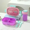 Lonchera Térmica de Acero Inoxidable 304, Sellada y Conserva la Frescura, Lonchera Bento Compartimentada para Comidas Ligeras, Portátil para Estudiantes, Lonchera Apta para Microondas