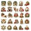 50 piezas de pegatinas navideñas retro para laptop, libro de cuentas a mano, funda para teléfono móvil, decoración de taza termo, pegatinas impermeables para bricolaje