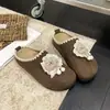 Mocasines de mujer lindos sin cordones con plataforma interior, ribete de encaje, suela suave y diseño de punta cerrada, adecuados para uso en exteriores en otoño, color beige, 2026