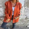 2024 Amazon Aliexpress Sitio Independiente_Chaqueta Casual de Color Sólido con Capucha de un Solo Botón Otoño e Invierno