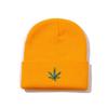 Gorro de punto con bordado de hojas verdes transfronterizo para hombre y mujer, gorro de lana de moda para otoño e invierno, gorro cálido para exteriores