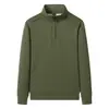 Conjunto de Moletom com Gola Alta de Algodão Puro Novo Estilo com Meio Zíper Tendência Masculina Casual de Primavera Tamanho Grande Confortável Roupa de Pai para Primavera e Outono