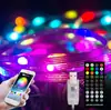 Cadena de luces LED mágica Bluetooth inteligente nueva transfronteriza, control de punto DIY, línea de cuero, cambio de color RGB, impermeable para exteriores, decoración navideña