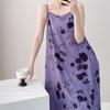 Camisón holgado de algodón y seda con estampado para mujer, ropa de casa, informal, sexy, vestido largo, falda, pijama, nuevo estilo de primavera