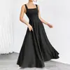 Vestido Feminino Estilo Europeu e Americano Verão Novo Feminino Alça Grossa Cintura Fina Fabricante Vestido Atacado