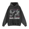Moletom com capuz desgastado lavado à água estampa de personagem de anime corte solto ombro caído peso pesado marca da moda hoodie transfronteiriço outono e inverno em estoque