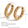 Moda Europeia e Americana Design de Nicho Brincos Populares Elegantes Aço Inoxidável 316L Banhado a Ouro 18K Simples Brincos Quadrados com Micro-Embutidos de Diamante