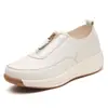 Zapatos de Mujer para Primavera y Otoño 2024 Combinación de Colores Transfronterizos Punta Redonda Cremallera Plataforma Zapatos Oscilantes Manga de Madre Zapatos de Mujer con Plataforma para Aumentar la Altura