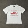 Camiseta Casual Hip-Hop Estampada de Manga Curta Marca Tendência Retro Solta Gola Redonda Casal High Street Americana