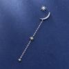 Pendientes Love Lodge de plata s925 para mujer, diseño asimétrico coreano de diamantes, con forma de estrella y luna, joyería para las orejas G2969