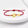 Pulsera de Pareja Tejida a Mano con Hebilla Ping An para Mujer, Cuerda Roja Ping An Simple, Pulsera de la Suerte para Novia, Regalo de Pareja