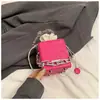 Bolsa Quadrada Simples com Cordão 2024 Moda Fresca Estilo Western Verão Cor Sólida Corrente Ombro Único Transversal Portátil Pequena Quadrada para Mulheres