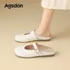 Zapatillas de Verano Augu Shiden con Puntera Plateada para Mujer 2026 Nuevas Zapatillas de Caminar al Aire Libre Mary Jane Slip-On
